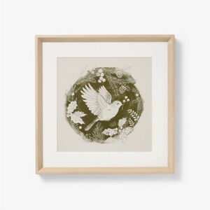 16" x16" Dove Framed Wall Art Print Christmas 2024 - Threshold with Studio McGee